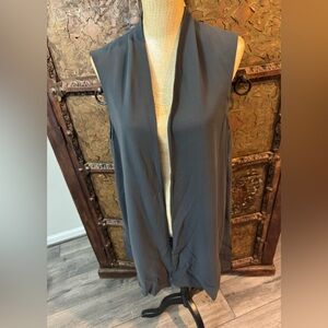 Eileen Fisher Charcoal‎ Open Front Vest M